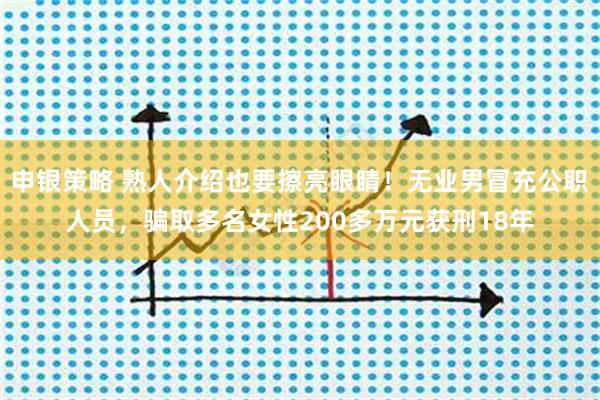 申银策略 熟人介绍也要擦亮眼睛！无业男冒充公职人员，骗取多名女性200多万元获刑18年